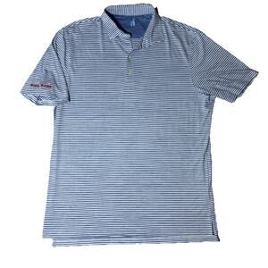JOHNNY-O FEATHERWEIGHT STRIPED UPF 50 SUN PROCTECTION SZ L EMBROIDERED ARM